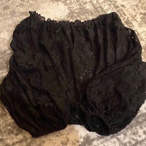 Olivaceous Black Lace Off the shoulder long sleeve